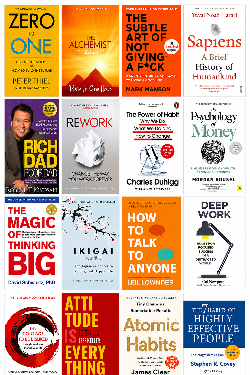16 Bestselling Self-Help & Business Books Combo | Premium Paperback Collection | 16 Books Set