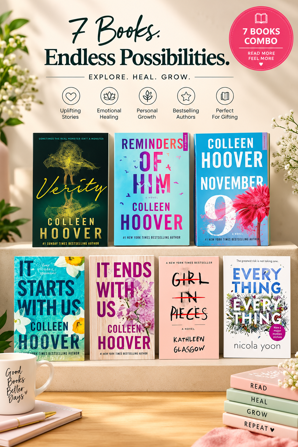 7-book fiction/romance combo Ppaerback