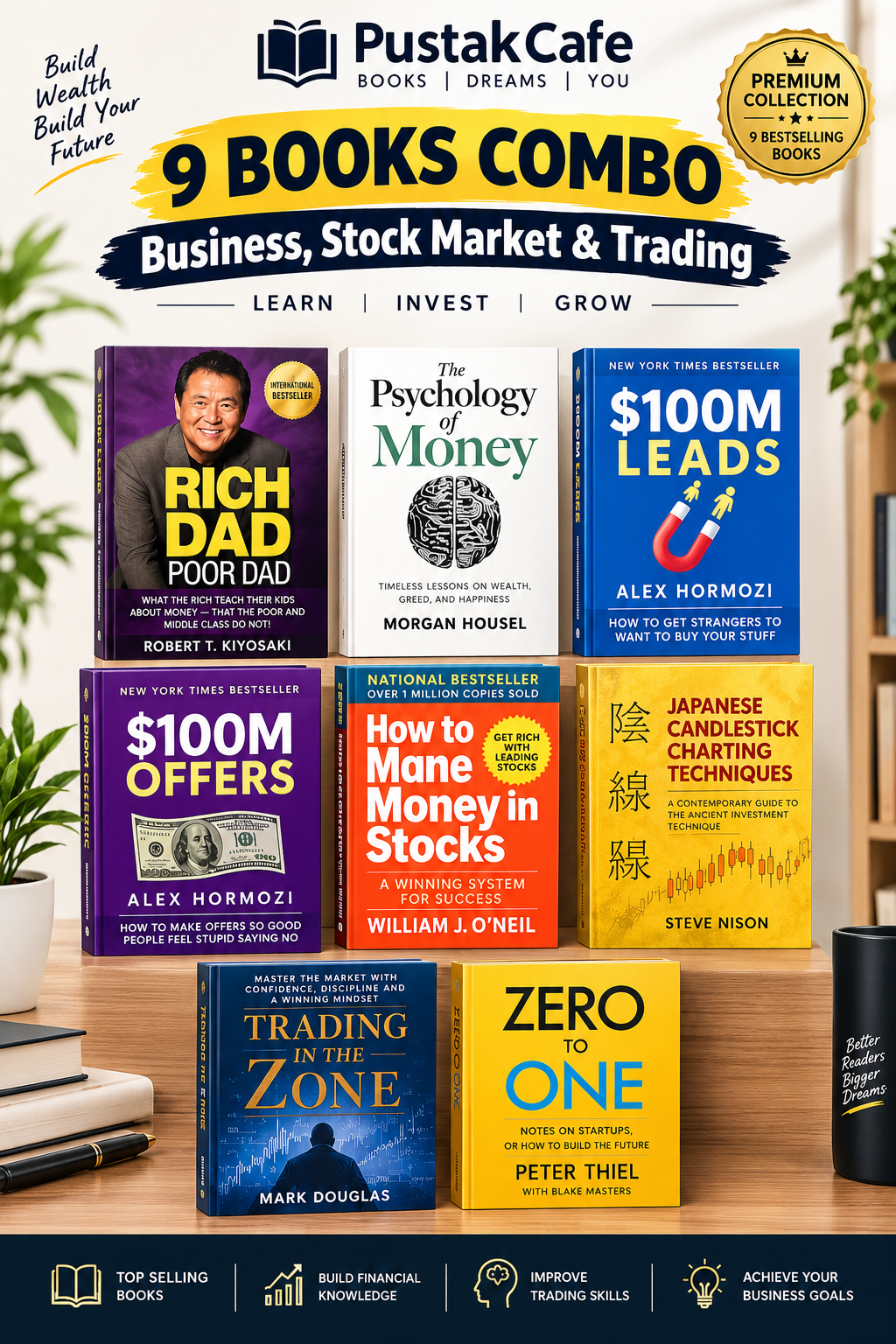8 Bestselling Business, Stock Market & Trading Books Combo | Finance, Investing & Entrepreneurship Collection | Premium Paperback Set