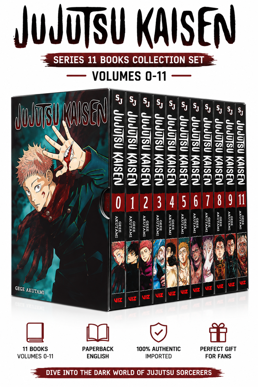 Jujutsu Kaisen Series 11 Books Collection Set (Vol. 0–11)