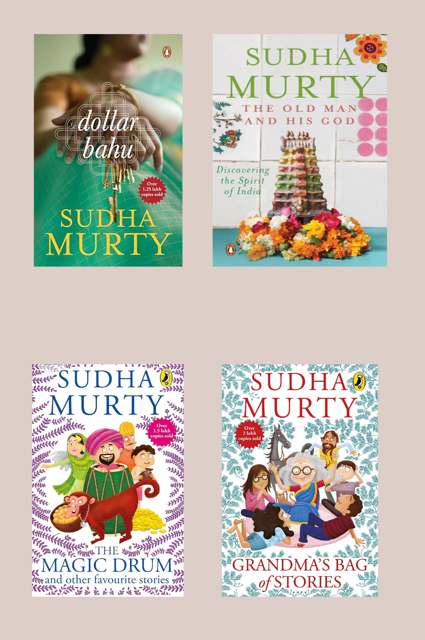 4 Books Combo: Dollar Bahu + The Magic Drum and Other Favourite Stories + The Old Man And His God + Grandma's Bag of Stories
