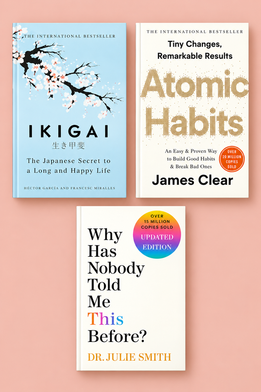 [Combo] Atomic Habits + Ikigai + Why Has Nobody Told Me This Before? (English, Paperback Edition)