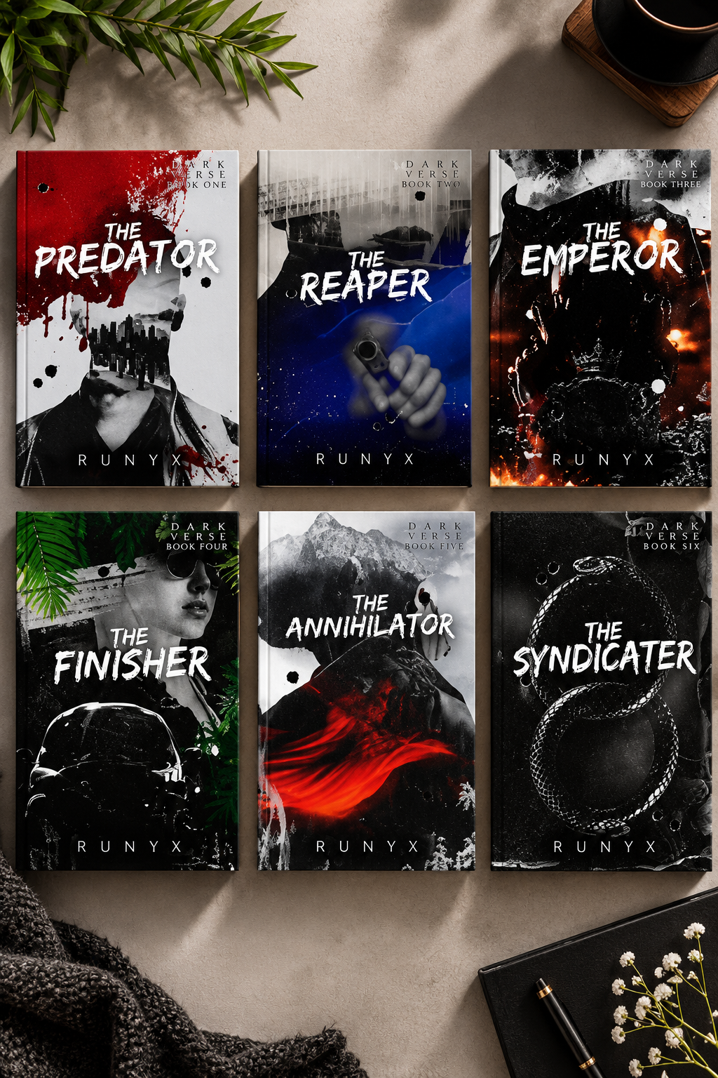 Dark Romance / Dark Verse Series by Runyx (The Predator + The Reaper + The Emperor + The Finisher + The Annihilator + The Syndicater)