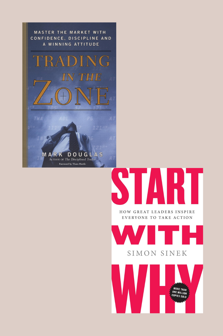 Start With Why by Simon Sinek and Trading in the Zone by Mark Douglas (Hardcover ) (English)