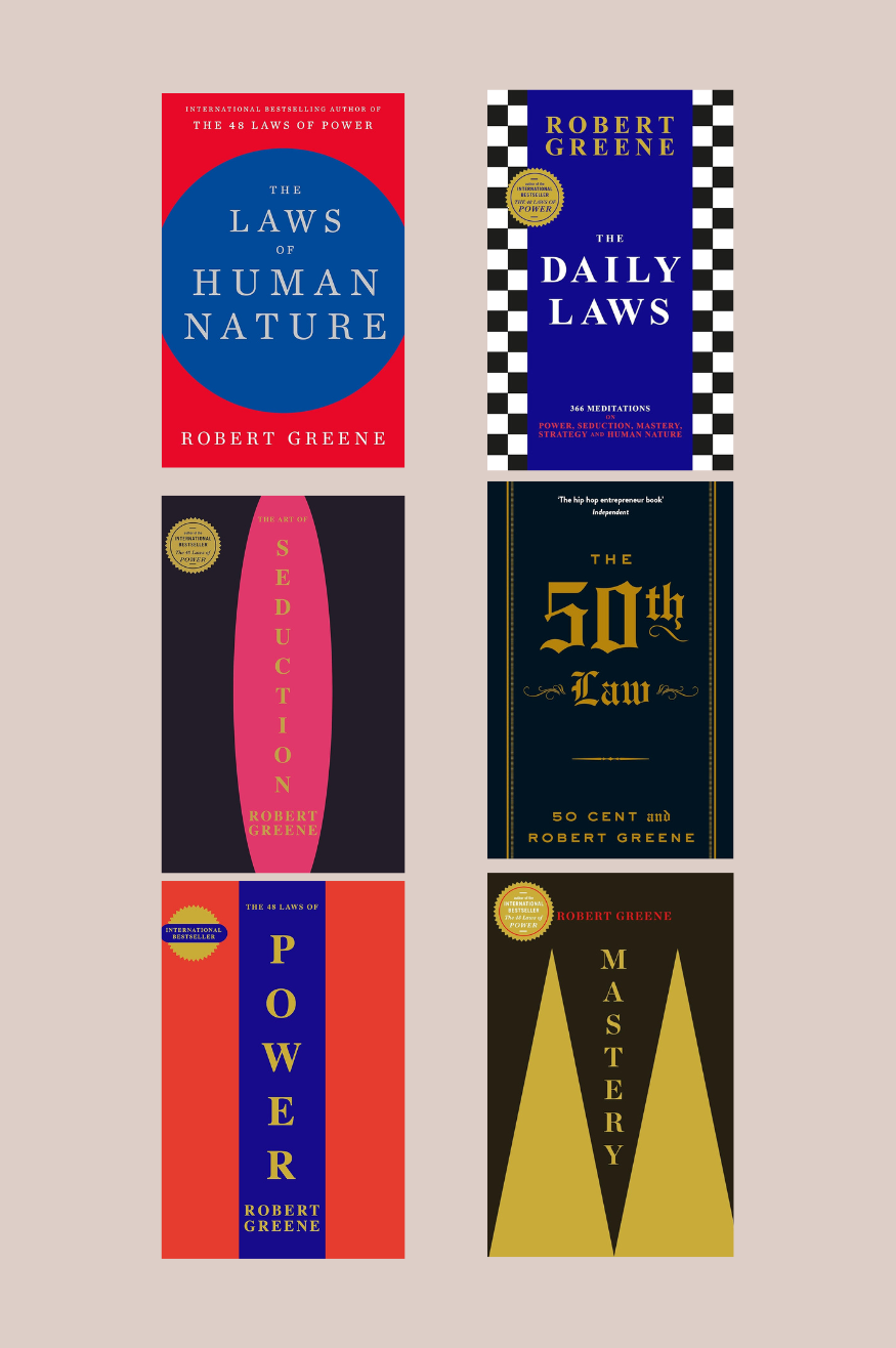 THE 48 LAWS OF POWER +The Art Of Seduction +The Daily Laws +Law Of human nature +Mastery+ THE 50TH LAW 6 Books Combo by Robert Green (Paperback)