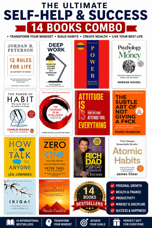 The Ultimate Self-Development & Success Library – 14 Books Combo (Paperback English)