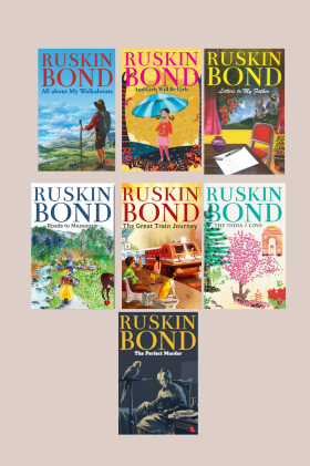 Roads to Mussoorie + ALL ABOUT MY WALKABOUTS +the great train journey  + AND GIRLS WILL BE GIRLS +The India love +The Perfect Murder + LETTERS TO MY FATHER by Ruskin Bond 7 Books Combo